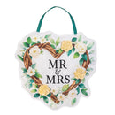 Floral Wreath Mr. & Mrs. Shaped Door Decor