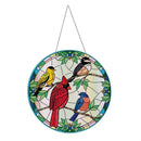 Stained Glass Songbirds 16"D Door Decor