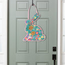 Floral Patterned Bunny Door Decor