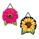 Polka Dot Sunflower & Pink Gerbera Double Sided Door Decor