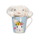 Hop Into Spring Drinkware Gift Set Ceramic Flare Cup and Plush, Hello Bunny, 12oz, Gift Box