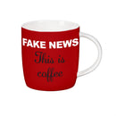 Just for Laughs Drinkware Gift Set Ceramic Cup and Stemless Wine Glass, "Fake News"