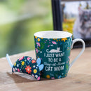 Pet Drinkware Gift Set Ceramic Flare Cup and Cat Toy, 12oz, Gift Box
