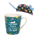 Pet Drinkware Gift Set Ceramic Flare Cup and Cat Toy, 12oz, Gift Box