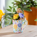 Hop Into Spring Drinkware Gift Set Ceramic Flare Cup and Decor, Block Florals, 12oz, Gift Box