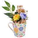 Hop Into Spring Drinkware Gift Set Ceramic Flare Cup and Decor, Block Florals, 12oz, Gift Box
