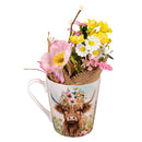 Hillside Pasture Drinkware Gift Set Ceramic Flare Cup and Decor, Farm Highland Cow, 12oz, Gift Box