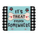 Pet Central Dog Feeding Mat, It's Treat O'clock Somewhere, 20"x15"