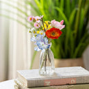 Hillside Pasture Faux Floral Table Decor Artificial in Glass Vase, 8.25"H