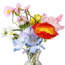 Hillside Pasture Faux Floral Table Decor Artificial in Glass Vase, 8.25"H