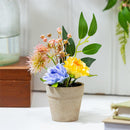 What She Shed Faux Floral Table Decor Artificial, 5"L, In Wood Tray