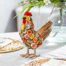 Petal & Plow Faux Floral Table Decor Dried Floral Chicken, 8.25"L