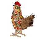 Petal & Plow Faux Floral Table Decor Dried Floral Chicken, 8.25"L