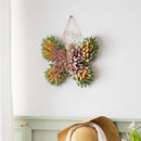 Cottage Garden Faux Floral Hanging Decor Butterfly, 15"L