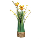 Cottage Garden Faux Floral Table Decor Floral Grass in Pot, 13.75"H, Asst of 3