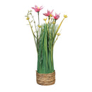 Cottage Garden Faux Floral Table Decor Floral Grass in Pot, 13.75"H, Asst of 3