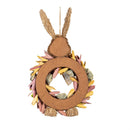 Hop Into Spring Faux Floral Hanging Decor Bunny with Carrots, 17.75"H