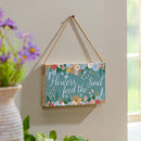 What She Shed Garden Decor, Hanging Sign, Floral Birds, 11" L x 6" H