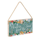 What She Shed Garden Decor, Hanging Sign, Floral Birds, 11" L x 6" H
