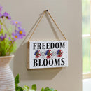 American Classic Garden Decor, Hanging Sign, Freedom Blooms, 11" L x 6" H