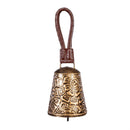 What She Shed Garden Bell, Metal, Metallic Floral Bell with Leather, Set of 3