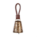 What She Shed Garden Bell, Metal, Metallic Floral Bell with Leather, Set of 3