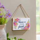 Bunny Blooms Garden Decor, Hanging Sign, Bloom Where You are Planted, 11" L x 6" H