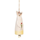 Hop Into Spring Garden Bell, Ceramic with Jute, Bunny with Icon, Asst of 2