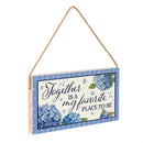 VivaStyle Garden Decor, Hanging Sign, Hydrangea Haven, 11" L x 6" H