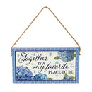 VivaStyle Garden Decor, Hanging Sign, Hydrangea Haven, 11" L x 6" H