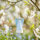 Memorial Bell, Ceramic, Angel with Wings and Decorative Heart