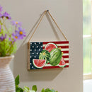 American Classic Garden Decor, Hanging Sign, Watermelon, 11" L x 6" H