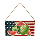 American Classic Garden Decor, Hanging Sign, Watermelon, 11" L x 6" H