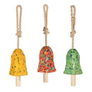 Cottage Garden Bell, Glass, Colorful Confetti, 6", Asst of 3