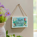 Pollinator Garden Decor, Hanging Sign, Birds, 11" L x 6" H
