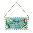 Pollinator Garden Decor, Hanging Sign, Birds, 11" L x 6" H