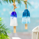 Seaside Retreat Garden Bell, Glass, Ombre Blue, 7", Asst of 2