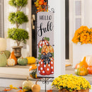 Patterned Pumpkins PVC Vertical Yard Sign, 8"Wx30"H
