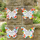 Memorial Garden Sign, Metal, Butterfly Shape, Printed Hanging Sign, 10", Asst of 4