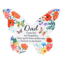 Memorial Garden Sign, Metal, Butterfly Shape, Printed Hanging Sign, 10", Asst of 4