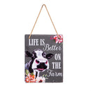 Petal & Plow Garden Sign, Slate, Funny Farm Animal, 8" L x 10" H, Asst of 3