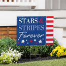 American Classic Stars & Stripes Yard Sign, "Forever", 24"x18"