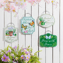 Cottage Garden Sign, Metal, Printed Hanging Sign, 10", Asst of 4
