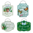Cottage Garden Sign, Metal, Printed Hanging Sign, 10", Asst of 4
