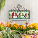 Stained Glass Songbirds PVC Horizontal Yard Sign, 20W"x 8"H