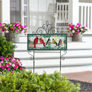 Stained Glass Songbirds PVC Horizontal Yard Sign, 20W"x 8"H