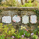 Simple Blessings Sentiment Garden Sign, Metal, Printed Hanging Sign, 10", Asst of 4