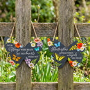 Memorial Garden Sign, Slate, Butterfly Shape, Asst of 2