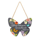 Memorial Garden Sign, Slate, Butterfly Shape, Asst of 2