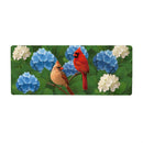 Cardinal Couple Among Hydrangea PVC Horizontal Yard Sign, 20"Wx 8"H